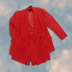 Eloquii Red Orange Blazer & Shorts Two Piece Set Size 14 NWT